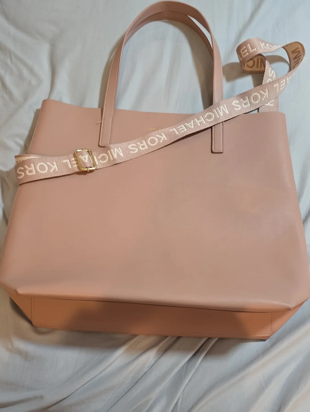 Michael Kors Blush Pink Leather Tote with Branded Strap